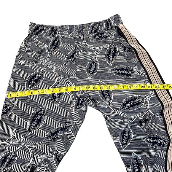 Anthropologie Hei Hei Lourinha Leaf Print Elastic Waist Jogger S Navy and White - Picture 14 of 16